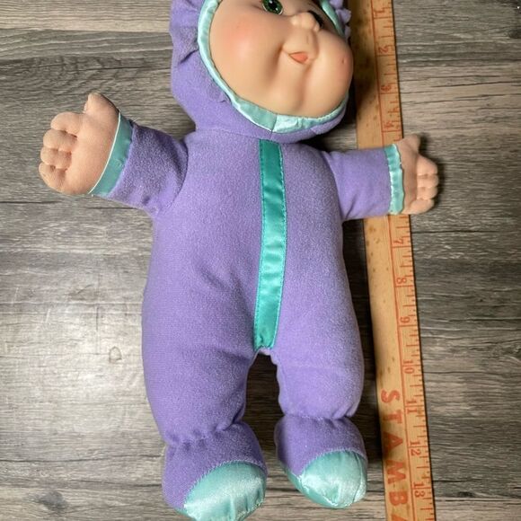 Vintage Cabbage Patch Kids Pajama Baby Doll–1990s Plush Lavender Satin Trim 14” - Picture 8 of 8